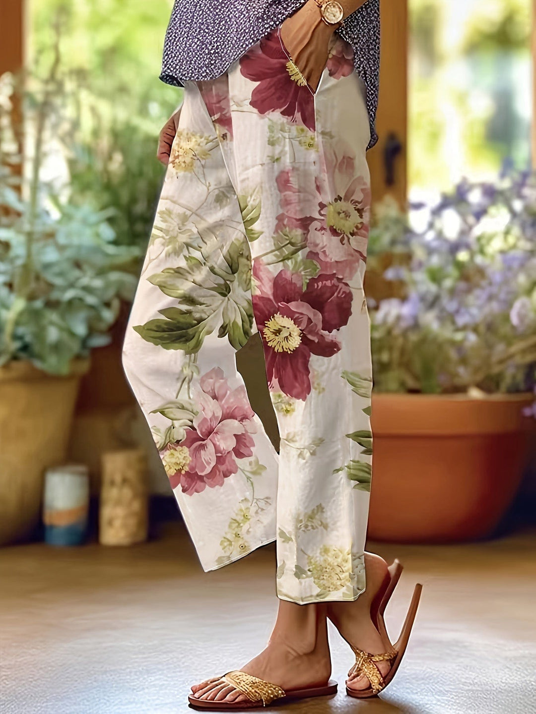 Solène｜Pantalons floraux d'été